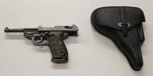 Dragon Models Loose 1/6th Scale WWII German Walther P38-(grey) "working Slide" w/holster-weathered (Black) #DRL1-W022