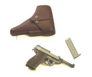 Dragon Models Loose 1/6th Scale WWII German Walther P38-(grey) "working Slide" w/holster (Brown) #DRL1-W025