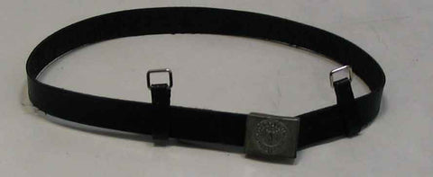 Dragon Models Loose 1/6th Scale WWII German Heer Silver Buckle Belt (Black/Leather) Weathered Working Buckle w/Support Loops #DRL1-Y412