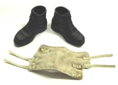 Dragon Models Loose 1/6th Scale WWII British Boots w/Gaiters (Khaki) Cloth #DRL2-F100