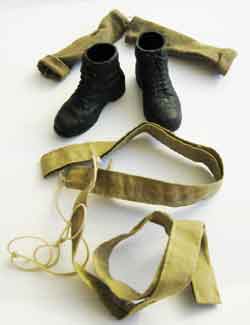 Dragon Models Loose 1/6th Scale WWII British Boots w/Puttees w/Socks #DRL2-F109