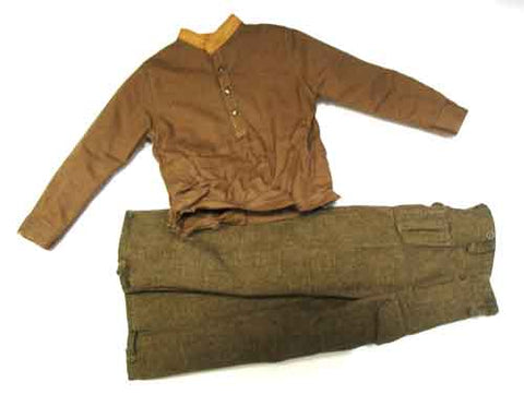Dragon Models Loose 1/6th Scale WWII British Long Sleeve (Brown) Shirt-tan collar w/Battle Dress Pants #DRL2-U204