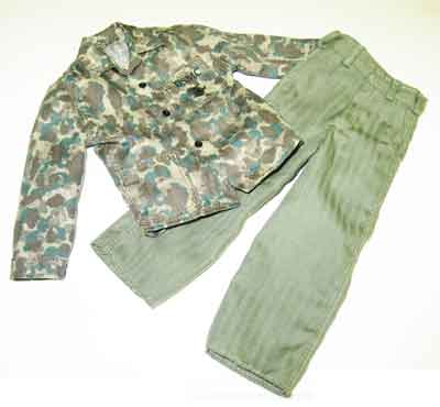 Dragon Models Loose 1/6th Scale WWII US USMC M-43 Camo HBT Utility Jacket w/(OD) Trousers  #DRL3-G110