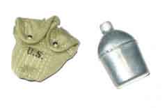 Dragon Models Loose 1/6th Scale WWII US M1910 Canteen w/silver cap w/cloth cover  #DRL3-P211