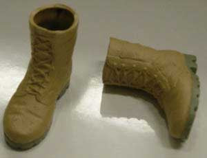 Dragon Models Loose 1/6th Scale Modern Military Boots (Desert-Molded-Panama Sole, weathered) #DRL4-B101