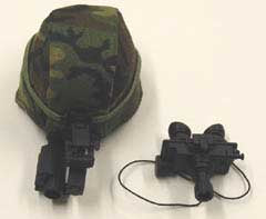 Dragon Models Loose 1/6th Scale Modern Military PASGT (OD) soft Helmet w/Woodland Cover & NVG (PVS-7 & PVS-14) "Stone" Name Plate #DRL4-H134