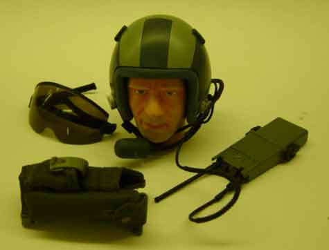 Dragon Models Loose 1/6th Scale Modern Military PJ Helmet w/Radio #DRL4-H400