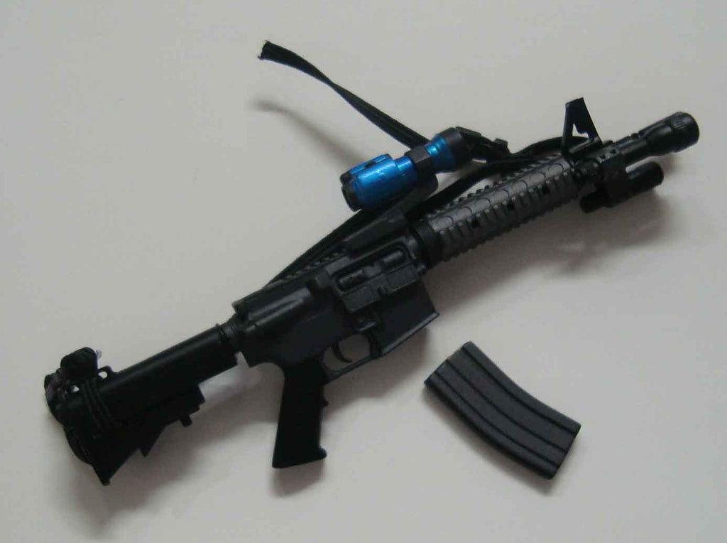 Dragon Models Loose 1/6th Scale Modern Military M4A1 Commando w/scope (Blue), mag-lite & laser #DRL4-R862