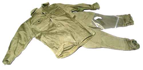 Dragon Models Loose 1/6th Scale WWII Russian Shirt (OD) w/pockets" w/trousers w/rank patches #DRL5-U112