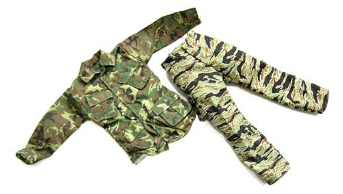 Dragon Models Loose 1/6th Scale Vietnam War U.S. Lime ERDL Jungle Jacket w/John Wayne Dense Tiger Stripe Trousers #DRL6-U105
