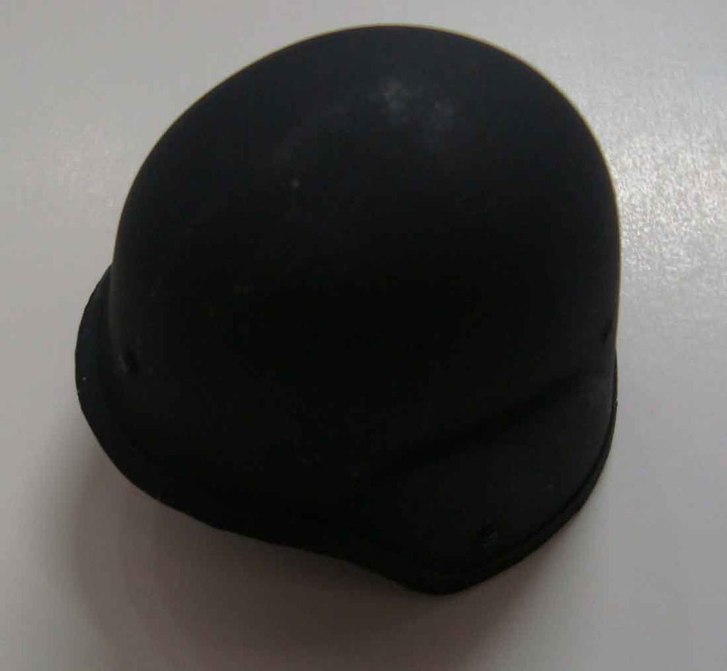 Dragon Models Loose 1/6th Scale Modern Law Enforcement PASGT Style Helmet (Black) w/ribbon chin Strap (Green) #DRL7-H101
