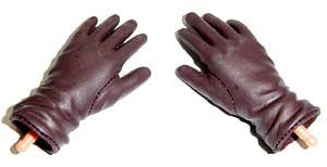 Dragon Models Loose 1/6th Gloved Hands (Brown)(Leather)(Long Cuff))(Bendy) #DRNB-H008