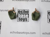 VERY COOL 1/6 Loose Gloved Hands (Fingerless Green, Pair, Pistol) #VCL9-HN200D