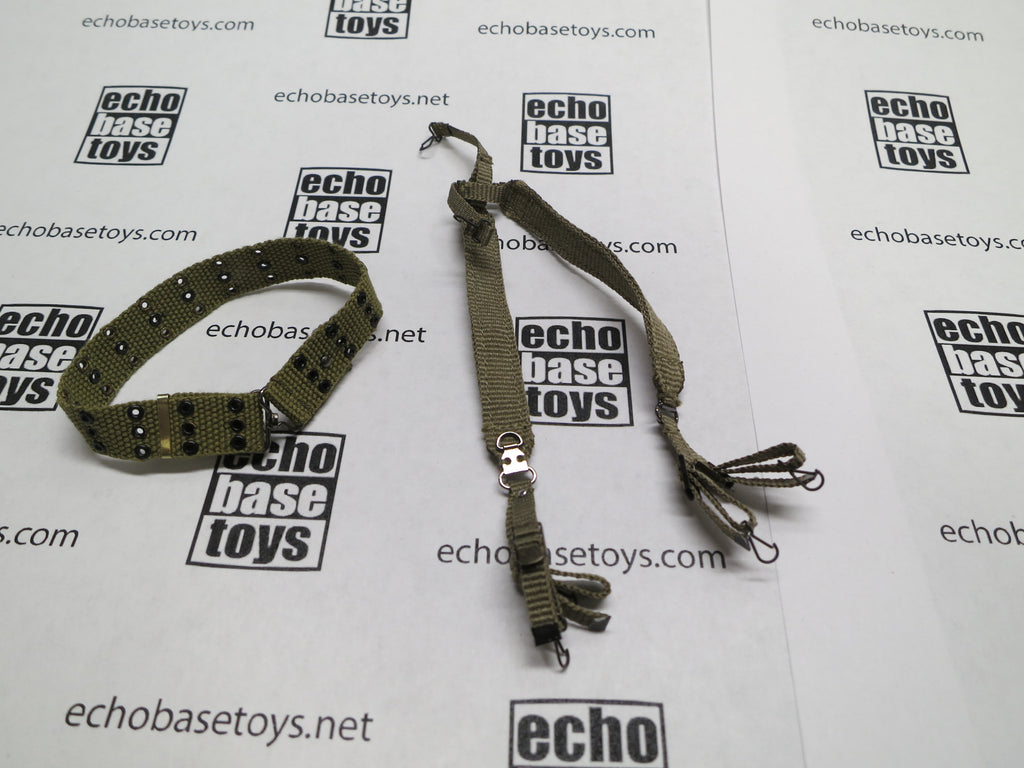 ALERT LINE 1/6 Loose WWII US Web Belt & Suspenders M1936 (Tan) WWII Era #ALL3-Y110