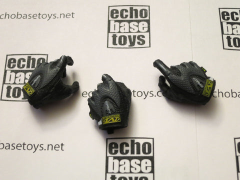 DAM Toys Loose 1/6th Gripping Gloved Hands (Pair+1,Black Mechanix) #DAMNB-H106C