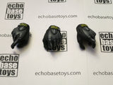 DAM Toys Loose 1/6th Gripping Gloved Hands (Pair+1,Black Mechanix) #DAMNB-H106C