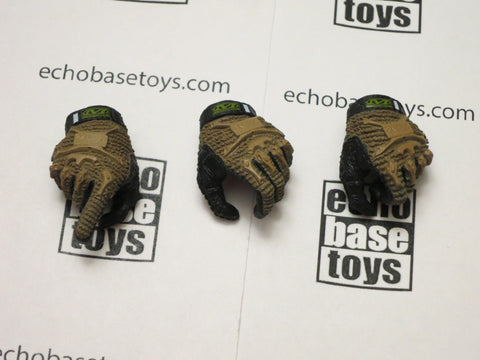 DAM Toys Loose 1/6th Gripping Gloved Hands (Pair+1,Tan Mechanix) #DAMNB-H107