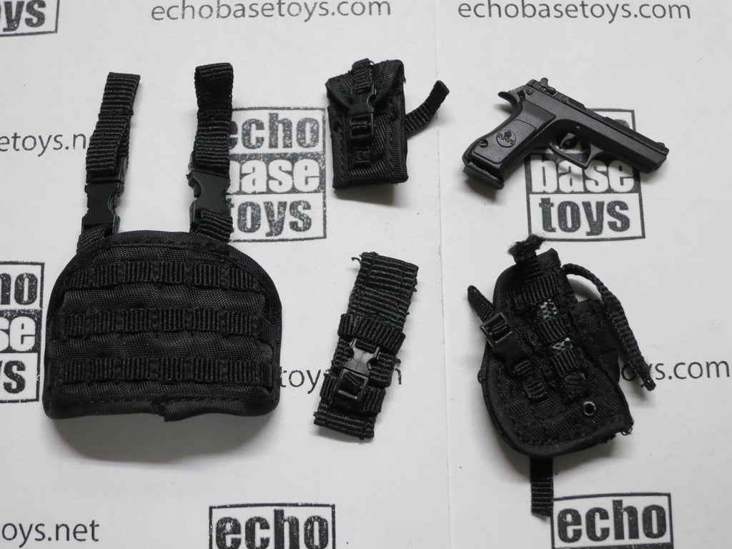 FLAG SET Loose 1/6th IWI Jericho 941 Hand Gun (w/Bk Holster) Modern Era #FSL4-W070