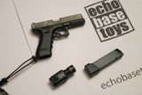 DAM Toys Loose 1/6th Glock 17 Pistol w/X300, Lanyard, & SF Leg Holster (Black) #DAM4-W036