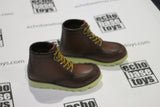 MCC Toys Loose 1/6th Dr. Martens Pascal Boots - Pair (Dark Brown/Yellow) #MCC4-B100
