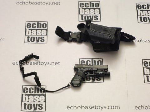 DAM Toys Loose 1/6th Glock 17 Pistol w/X300, Lanyard, & SF Leg Holster (Black) #DAM4-W035