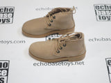 UJINDOU Loose 1/6th WWII British Boots - Pair, Leather, Chukka (Tan/Light Brown) #UJL2-B201A