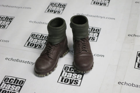 Dragon Models Loose 1/6th Scale WWII German Ankle Mountain Boots Brown w/Puttees #DRL1-B258