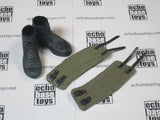 Dragon Models Loose 1/6th Scale WWII German Ankle Boots Black w/Cloth Gaiters #DRL1-B224