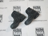 Dragon Models Loose 1/6th Scale WWII German Ankle Boots Black w/Cloth Gaiters #DRL1-B224