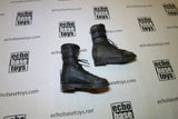 MR. TOYS Loose 1/6th Boots - Combat, Buckles (Black,Weathered) #MZL4-B200