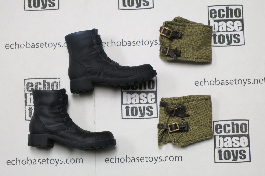 Blue Box Loose 1/6th Scale WWII British Ankle Boots (w/Khaki Gaiters) #BBL2-B300