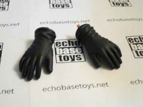 Dragon Models Loose 1/6th Gloved Hands (Black)(Leather)(Long Cuff)(Bendy) #DRNB-H012