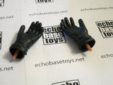 Dragon Models Loose 1/6th Gloved Hands (Black)(Leather)(Long Cuff)(Bendy) #DRNB-H012