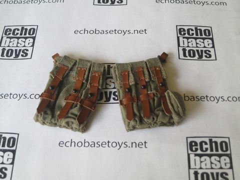 Dragon Models Loose 1/6th Scale WWII German MP40 Ammo Pouches (Set) Green "cloth" (Brown) straps #DRL1-P122