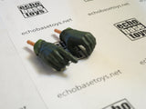 Dragon Models  Loose 1/6th Nomex Gloved Hands (Green) Pistol Grip #DRNB-H401