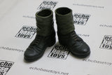 Dragon Models Loose 1/6th Scale WWII German Ankle Boots Black w/Green Gaiters - Weathered #DRL1-B229