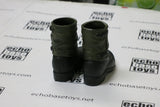 Dragon Models Loose 1/6th Scale WWII German Ankle Boots Black w/Green Gaiters - Weathered #DRL1-B229