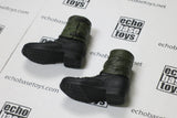 Dragon Models Loose 1/6th Scale WWII German Ankle Boots Black w/Green Gaiters - Weathered #DRL1-B229