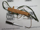 Dragon Models Loose 1/6th Scale WWII US M3 Trench Knife w/Leather  Scabbard green ribbon #DRL3-X123