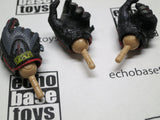 DAM Toys Loose 1/6th Gripping Gloved Hands (Pair+1,Black Mechanix) #DAMNB-H106