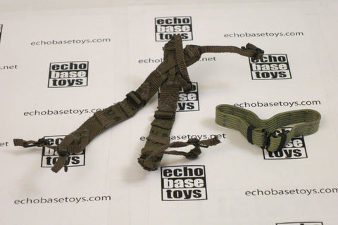 Blue Box Loose 1/6th Scale WWII US M1943 Web Belt and Suspenders (OD) #BBL3-Y403