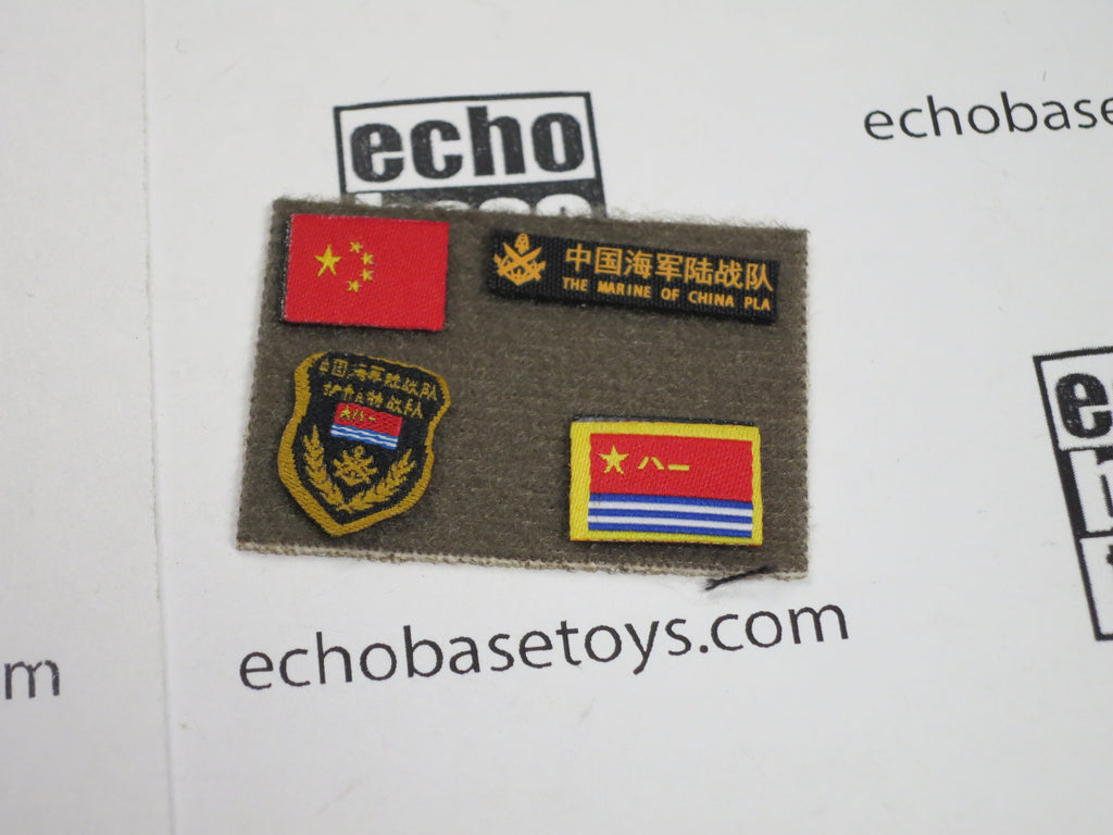 FLAG SET Loose 1/6th Chinese PLA Marine Corps Patches (4x) Modern Era #FSL4-A905