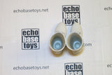 HOT TOYS 1/6th Loose Boots - Tactical Combat - Female Size (Pair,White,Inner Gaiter) #HTL9-B100