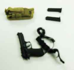 Play House Loose 1/6th Scale Modern M9 Pistol (w/Tan MOLLE Holster, Lanyard, & 2x Spare Mag) #PHL4-W002