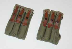 Soldier Story Loose 1/6th WWII German MP40 Ammo Pouches (Green) w/Flaps 2x (Tan) #SSL1-P200