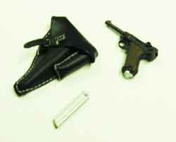 Soldier Story Loose 1/6th WWII German Luger 08 Pistol w/holster-leather (Black) #SSL1-W010