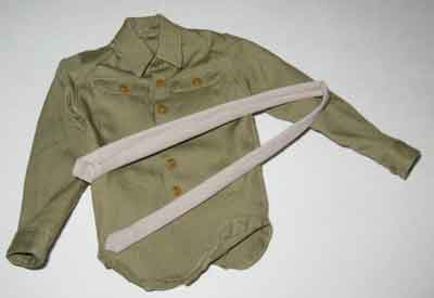 Soldier Story Loose 1/6th WWII USA Wood Shrit (Khaki) w/(Brown) Bottons w/Tie #SSL3-U020