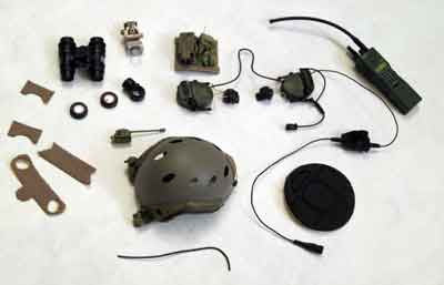 Soldier Story Loose 1/6th FAST Carbon Helmet (High Cut, Coyote, PVS-15 & PRC-152) Modern Era #SSL4-H402