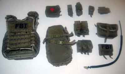 Soldier Story Loose 1/6th FBI SWAT Ballistic Vest w/Pouches (OD) #SSL4-Y310