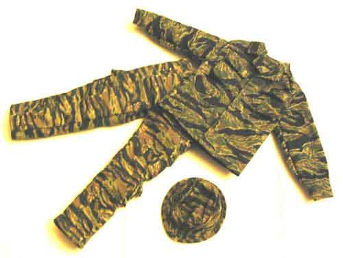 Toy Soldier Loose 1/6th Tiger Strip Shirt/Golden Tiger Stripe Pants w/ Golden Tiger Stripe Boonie Hat (Short Body Only) Modern Era #TSL4-V010